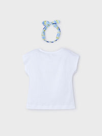 T´shirt risca Bco-anil (Azul Céu)  para Menina - Mayoral