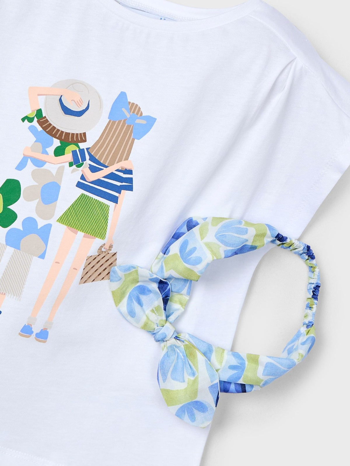 T´shirt risca Bco-anil (Azul Céu)  para Menina - Mayoral