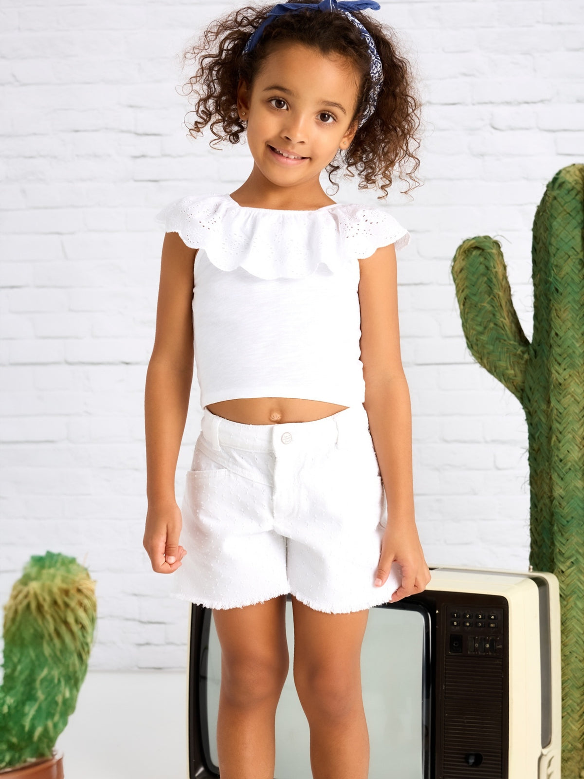 Camiseta combinada Branco (Branco)  para Menina - Mayoral