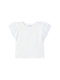 T´shirt combinada Crú (Creme / Pérola)  para Menina - Mayoral