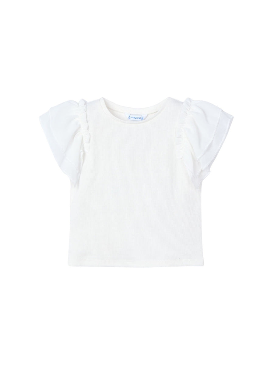 T´shirt combinada Crú (Creme / Pérola)  para Menina - Mayoral