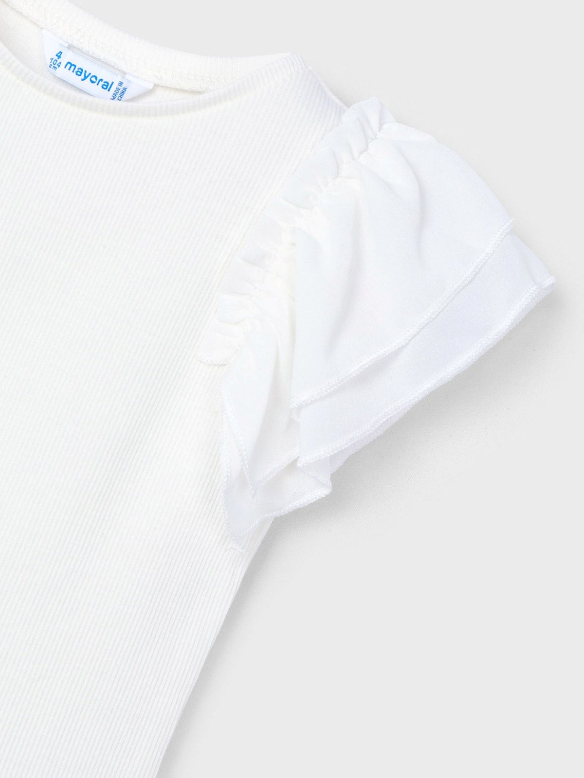 T´shirt combinada Crú (Creme / Pérola)  para Menina - Mayoral