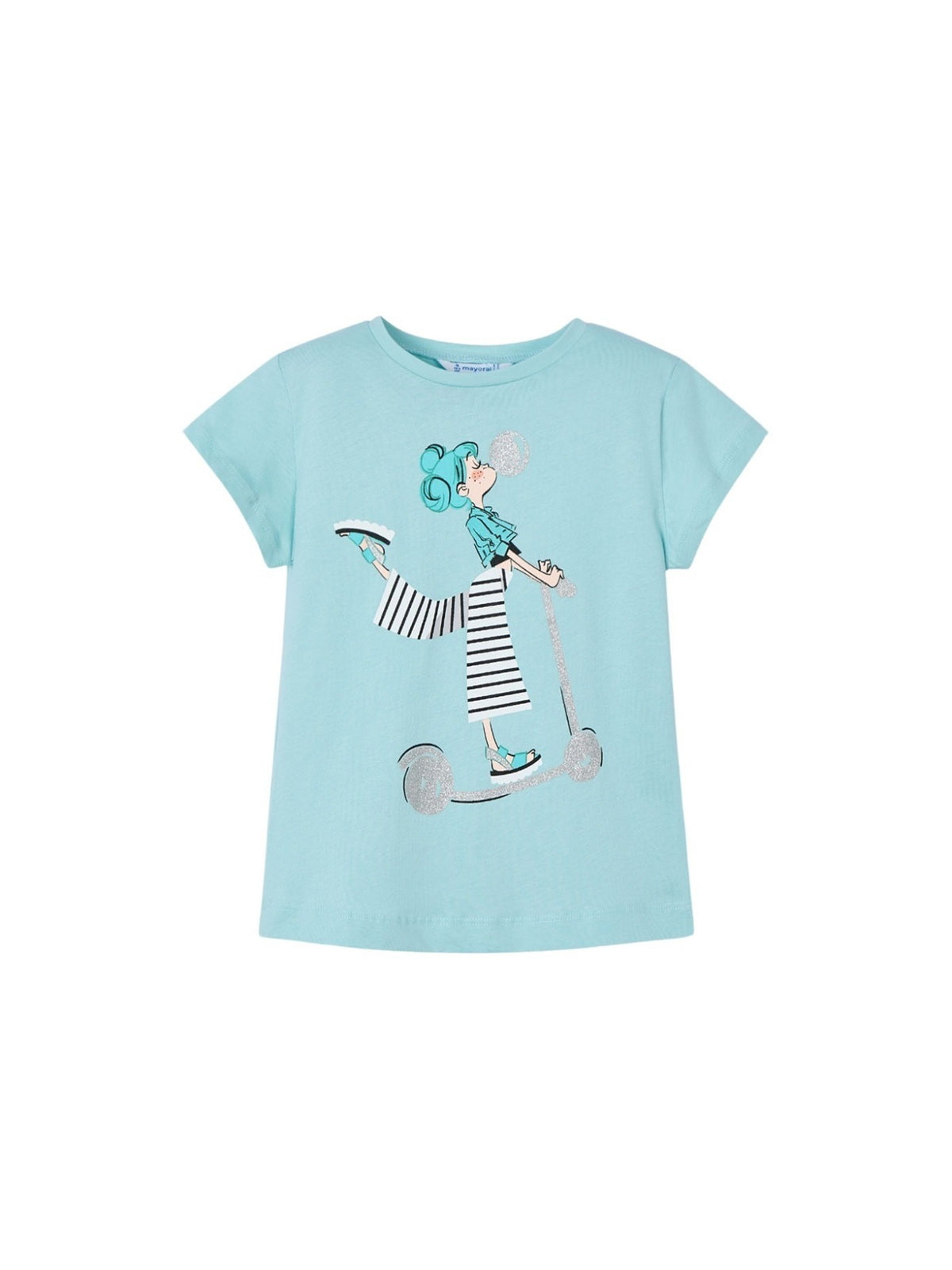 Camiseta manga curta Anis (Turquesa)  para Menina - Mayoral