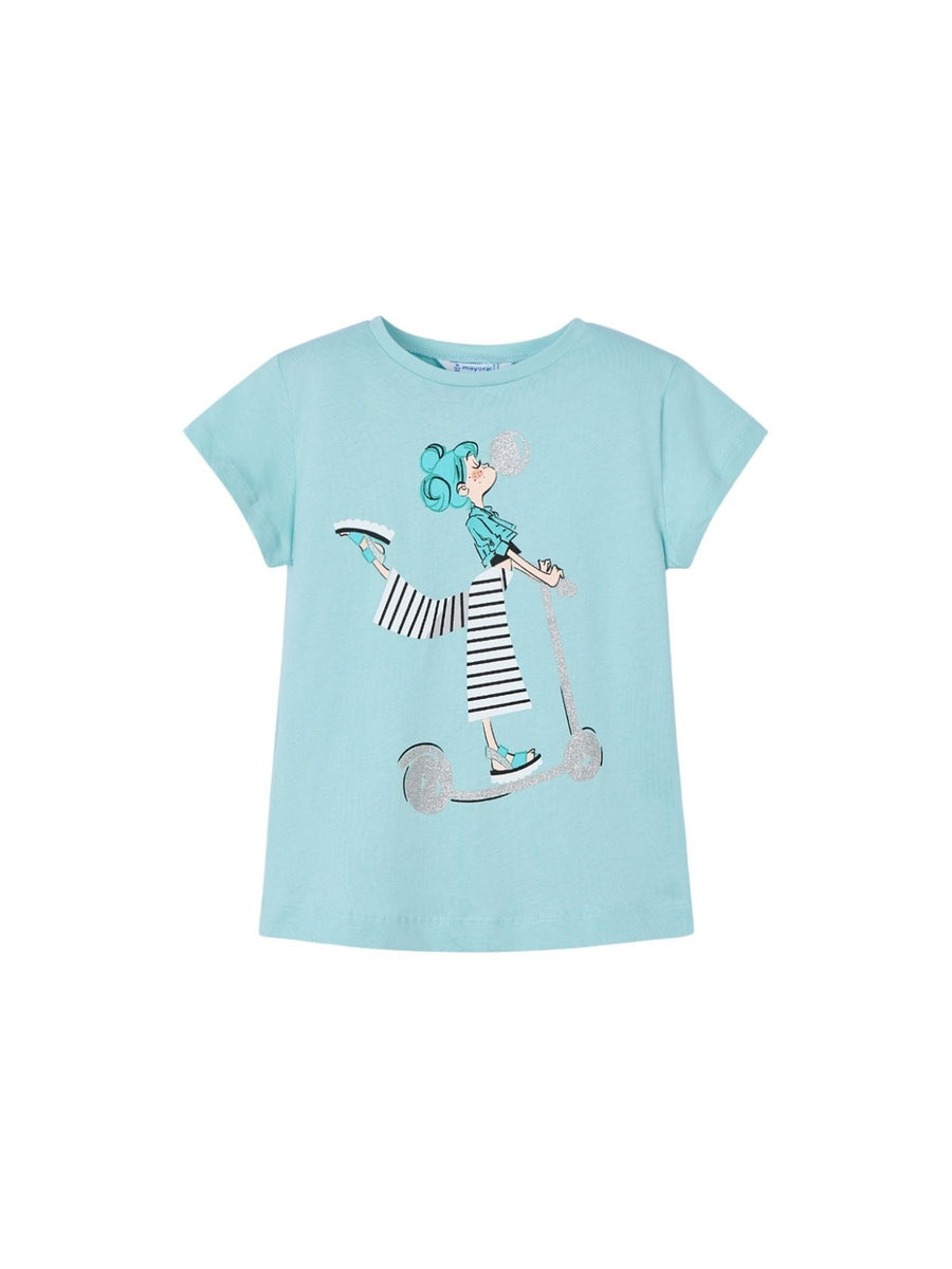 Camiseta manga curta Anis (Turquesa)  para Menina - Mayoral