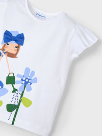 Camiseta manga curta Branco (Branco)  para Menina - Mayoral