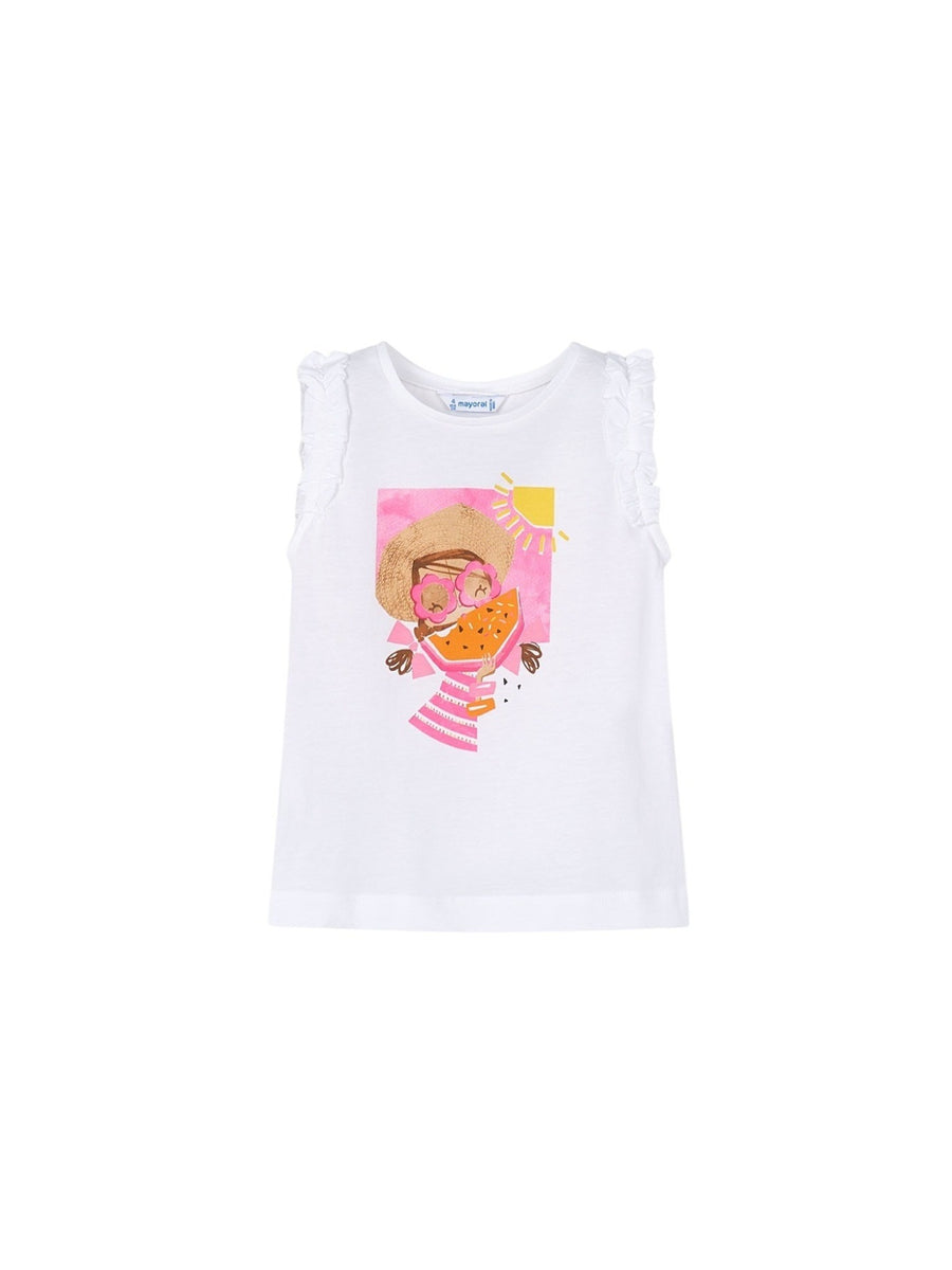 Camiseta alças Bco-magent (Magenta)  para Menina - Mayoral