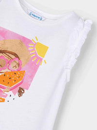 Camiseta alças Bco-magent (Magenta)  para Menina - Mayoral