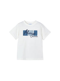Camiseta aplicações Nata (Creme / Pérola)  para Menino - Mayoral