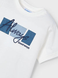 Camiseta aplicações Nata (Creme / Pérola)  para Menino - Mayoral