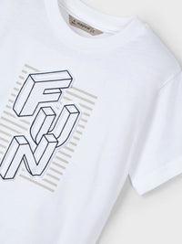 Camiseta m/c embossed "fun" Branco (Branco)  para Menino - Mayoral