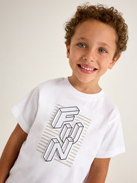 Camiseta m/c embossed "fun" Branco (Branco)  para Menino - Mayoral