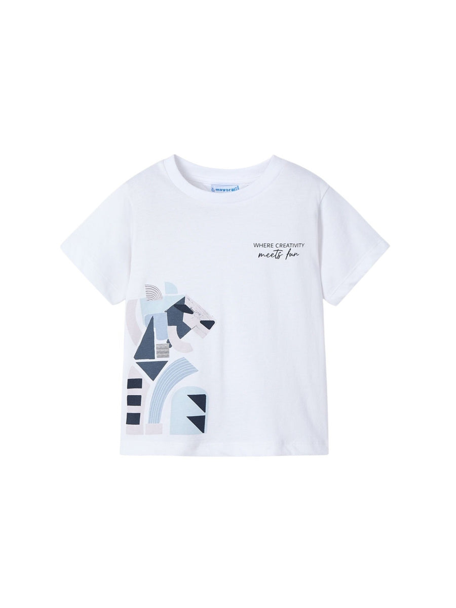 Camiseta m/c "creativity" Branco (Branco)  para Menino - Mayoral