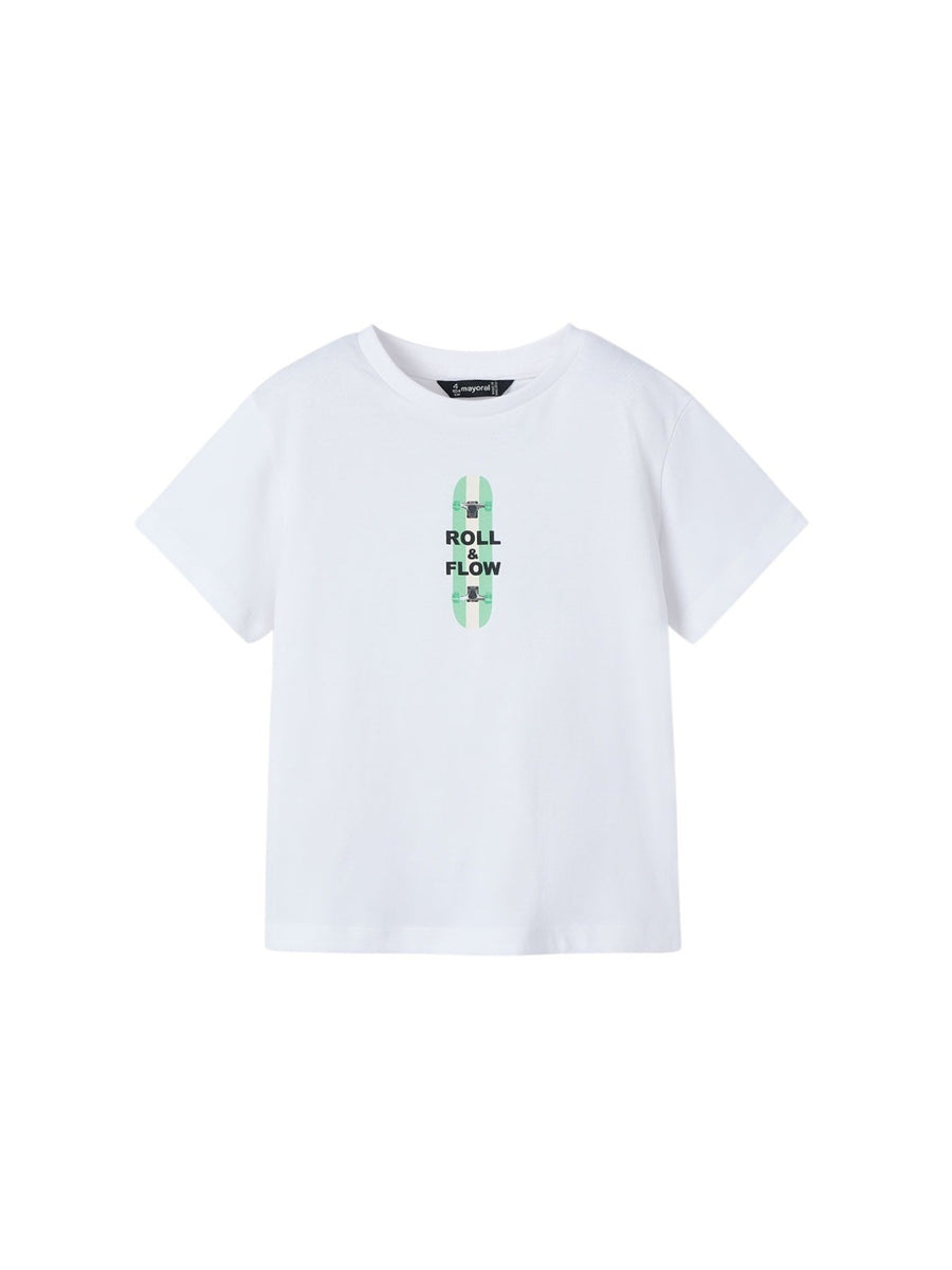 Camiseta m/c "roll and flow" Branco (Branco)  para Menino - Mayoral