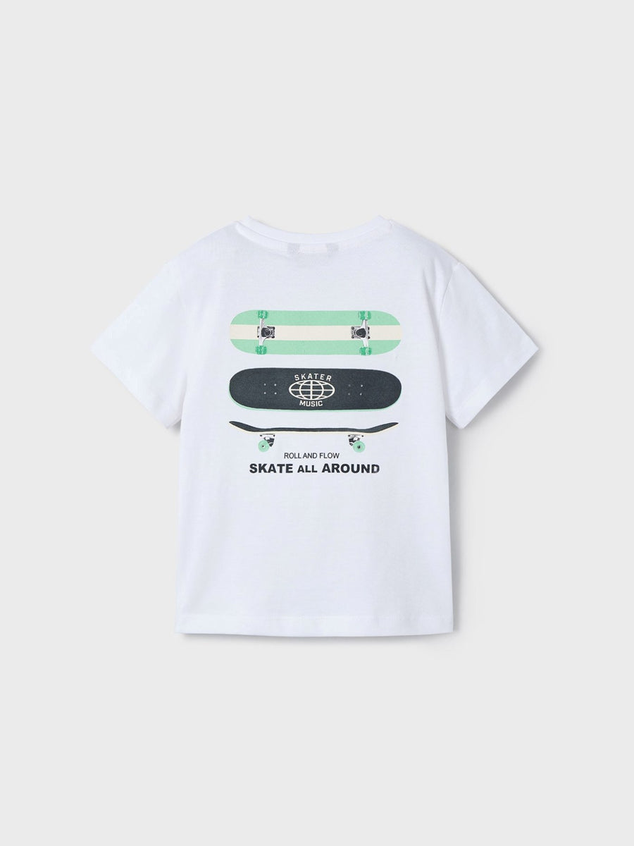 Camiseta m/c "roll and flow" Branco (Branco)  para Menino - Mayoral