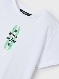 Camiseta m/c "roll and flow" Branco (Branco)  para Menino - Mayoral