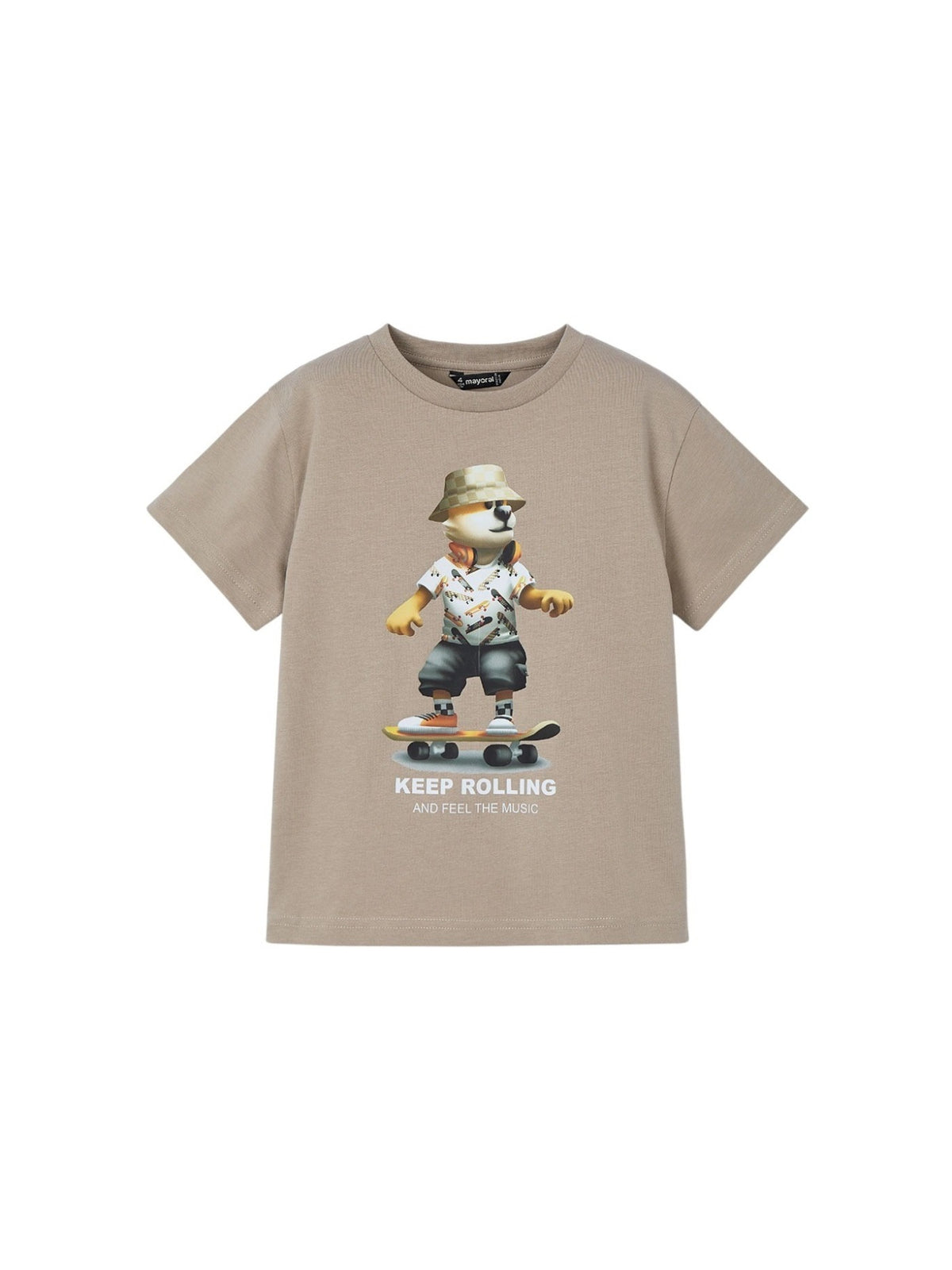 Camiseta m/c "keep rolling" Deserto (Bege)  para Menino - Mayoral