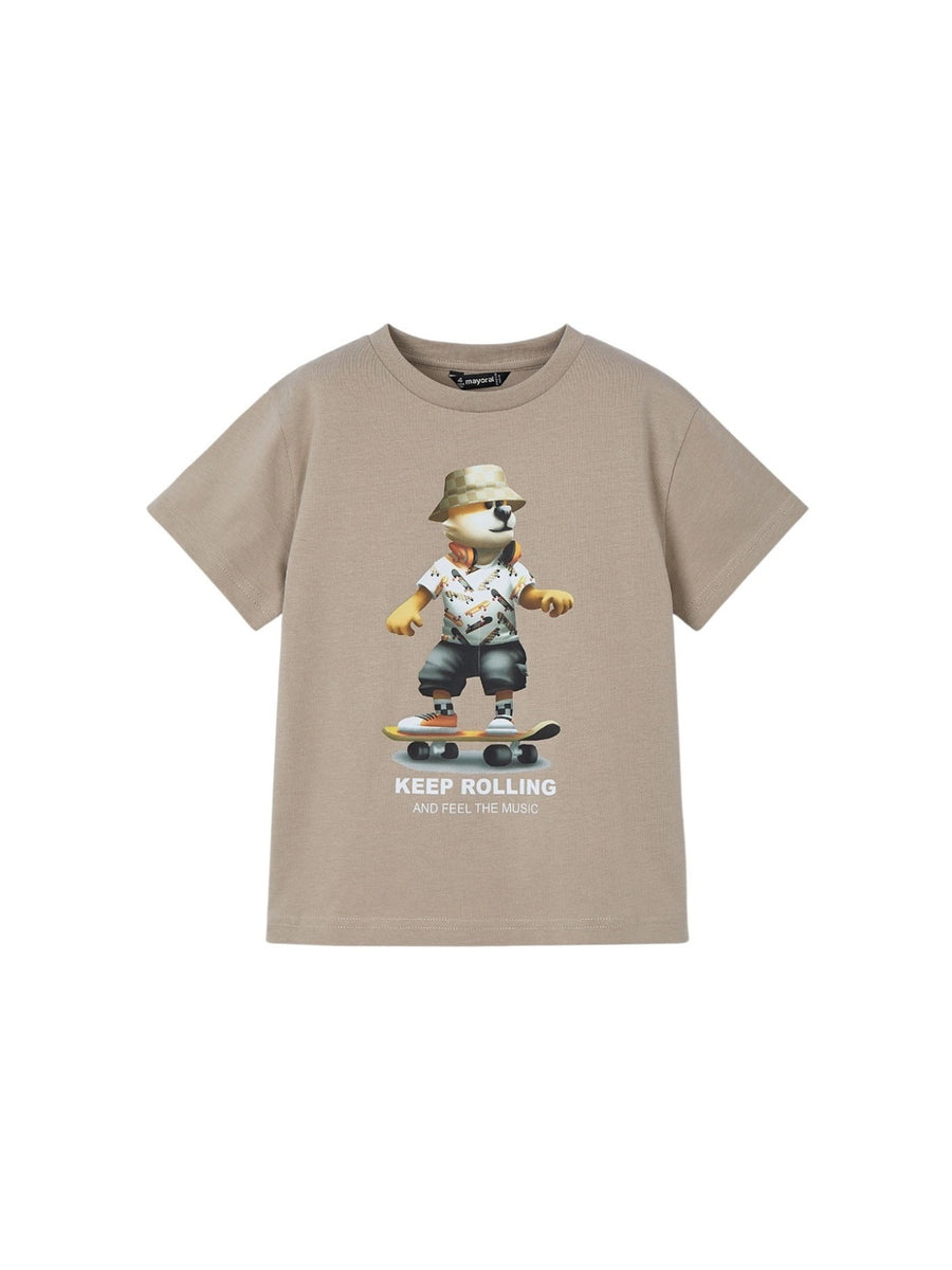 Camiseta m/c "keep rolling" Deserto (Bege)  para Menino - Mayoral