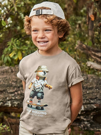 Camiseta m/c "keep rolling" Deserto (Bege)  para Menino - Mayoral