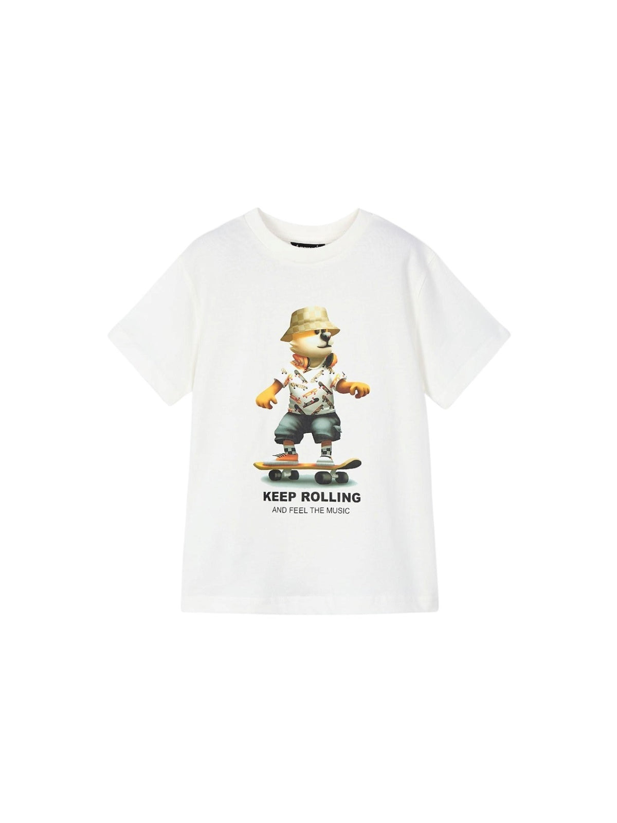 Camiseta m/c "keep rolling" Nata (Creme / Pérola)  para Menino - Mayoral