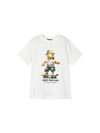 Camiseta m/c "keep rolling" Nata (Creme / Pérola)  para Menino - Mayoral