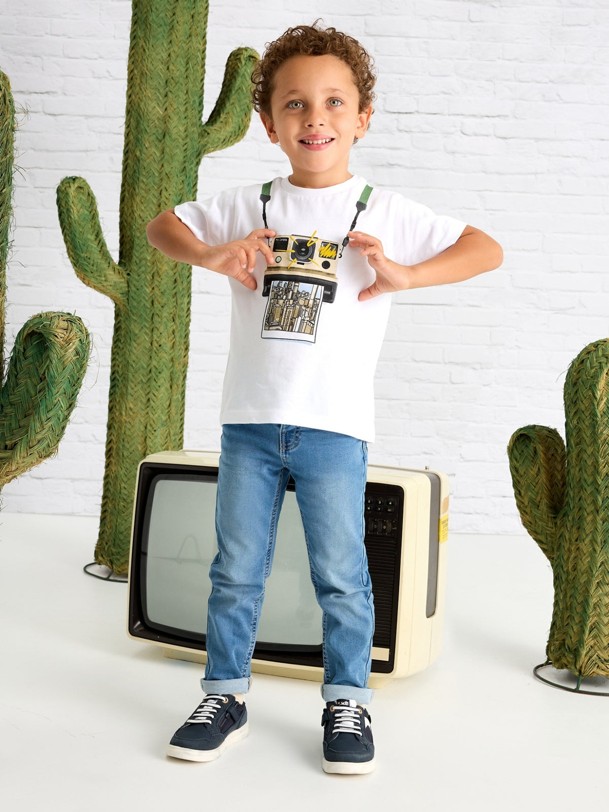 Camiseta m/curta ilusão Branco (Branco)  para Menino - Mayoral