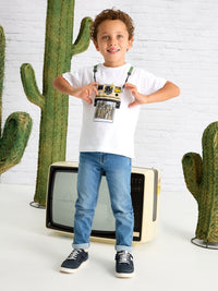 Camiseta m/curta ilusão Branco (Branco)  para Menino - Mayoral