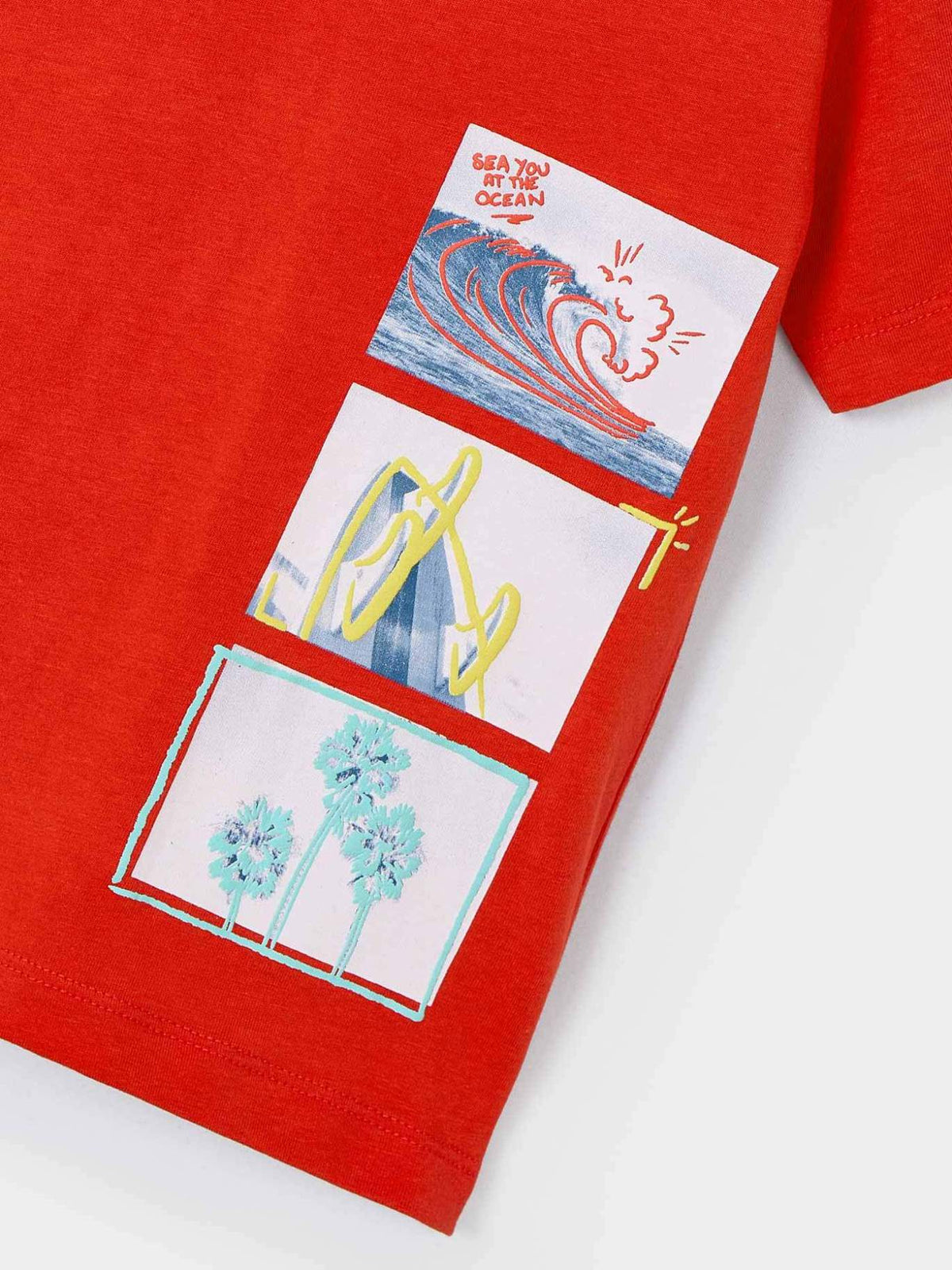 Camiseta m/curta "waves" Vermelho (Vermelho)  para Menino - Mayoral