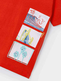 Camiseta m/curta "waves" Vermelho (Vermelho)  para Menino - Mayoral