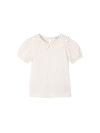 Blusa gola crochê Osso (Bege)  para Menina - Mayoral
