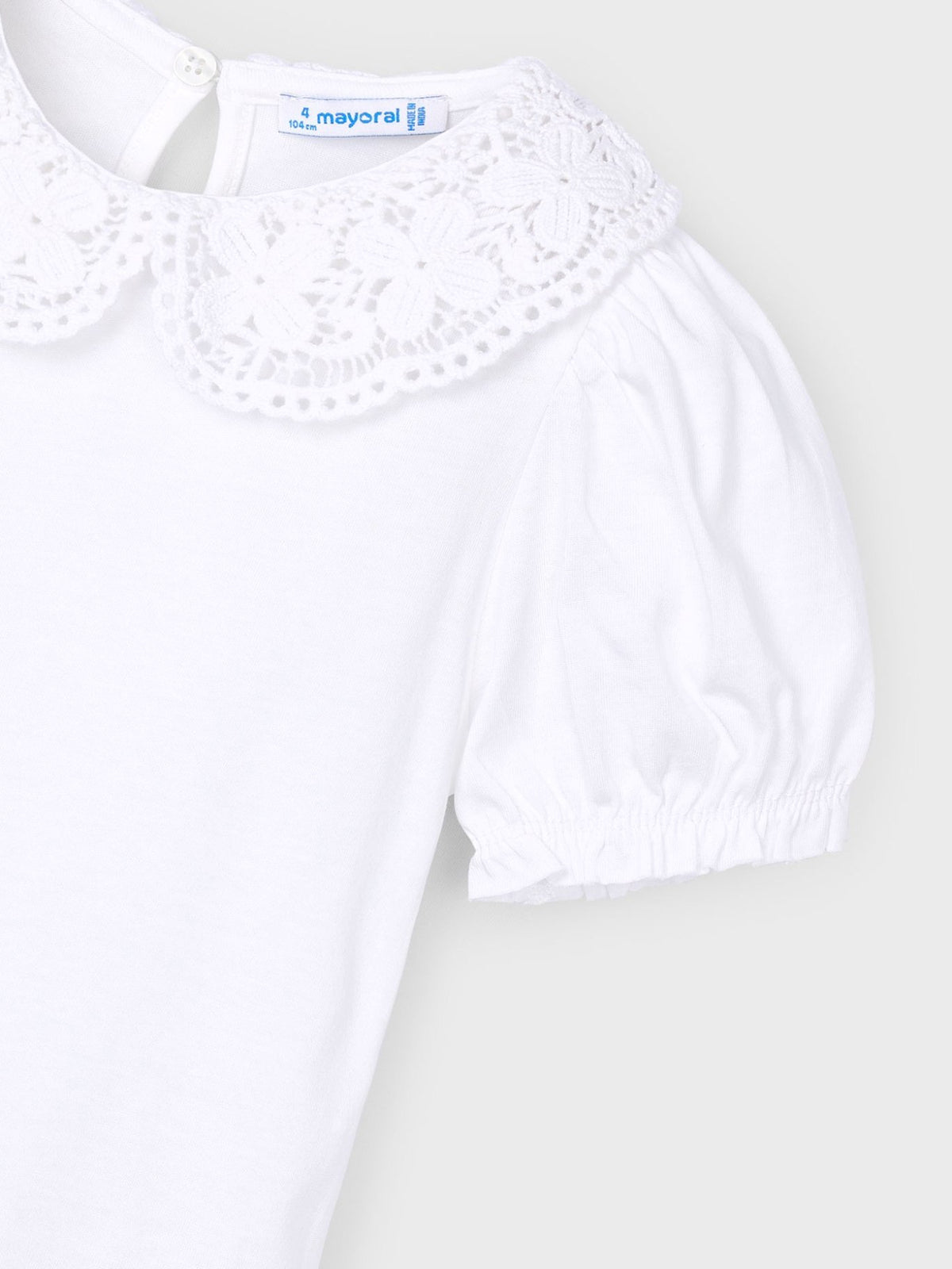 Blusa gola crochê Branco (Branco)  para Menina - Mayoral