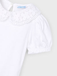 Blusa gola crochê Branco (Branco)  para Menina - Mayoral
