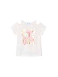 T´shirt cut out Crú (Creme / Pérola)  para Menina - Mayoral