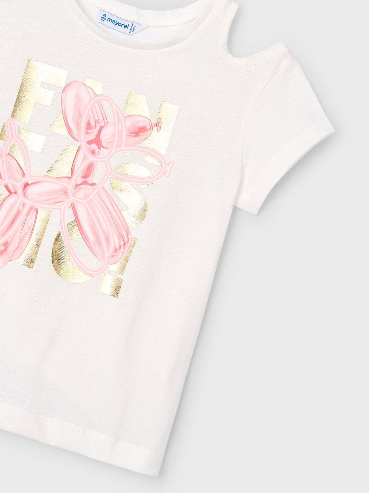 T´shirt cut out Crú (Creme / Pérola)  para Menina - Mayoral