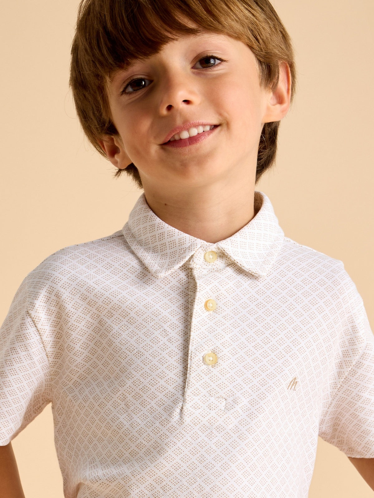 Polo m/curta estampada Areia (Bege)  para Menino - Mayoral