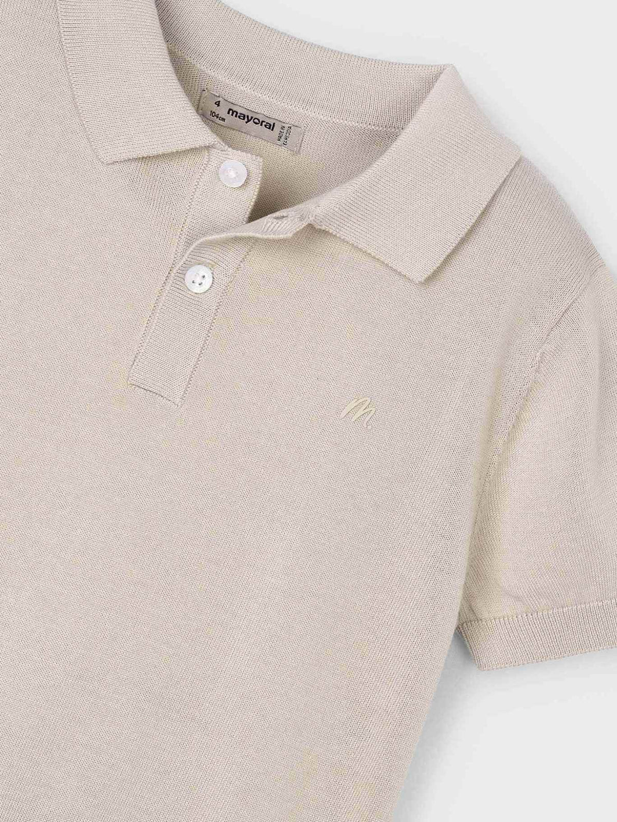 Polo m/curta tricô Osso (Bege)  para Menino - Mayoral