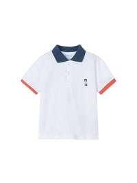 Polo m/curta print Bco-meloc (Tijolo)  para Menino - Mayoral
