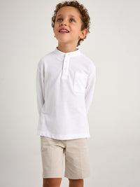 Polo m/comp. Branco (Branco)  para Menino - Mayoral