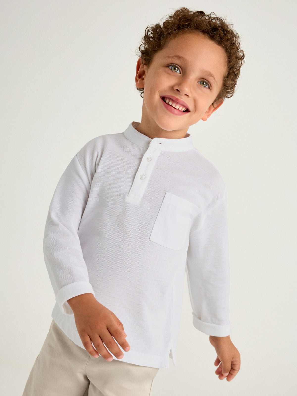 Polo m/comp. Branco (Branco)  para Menino - Mayoral