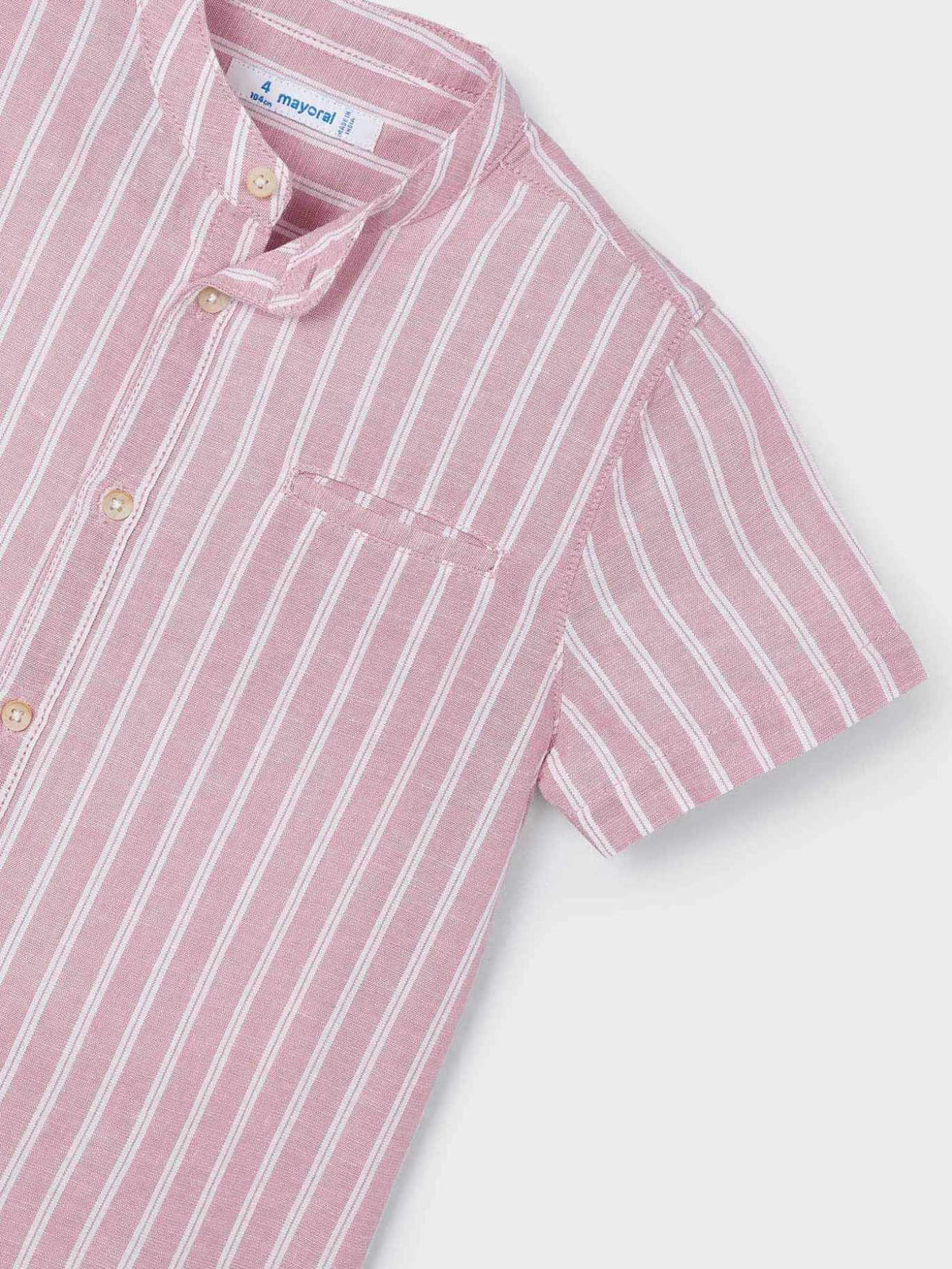 Camisa m/ curta linho Guayaba (Rosa Velho)  para Menino - Mayoral