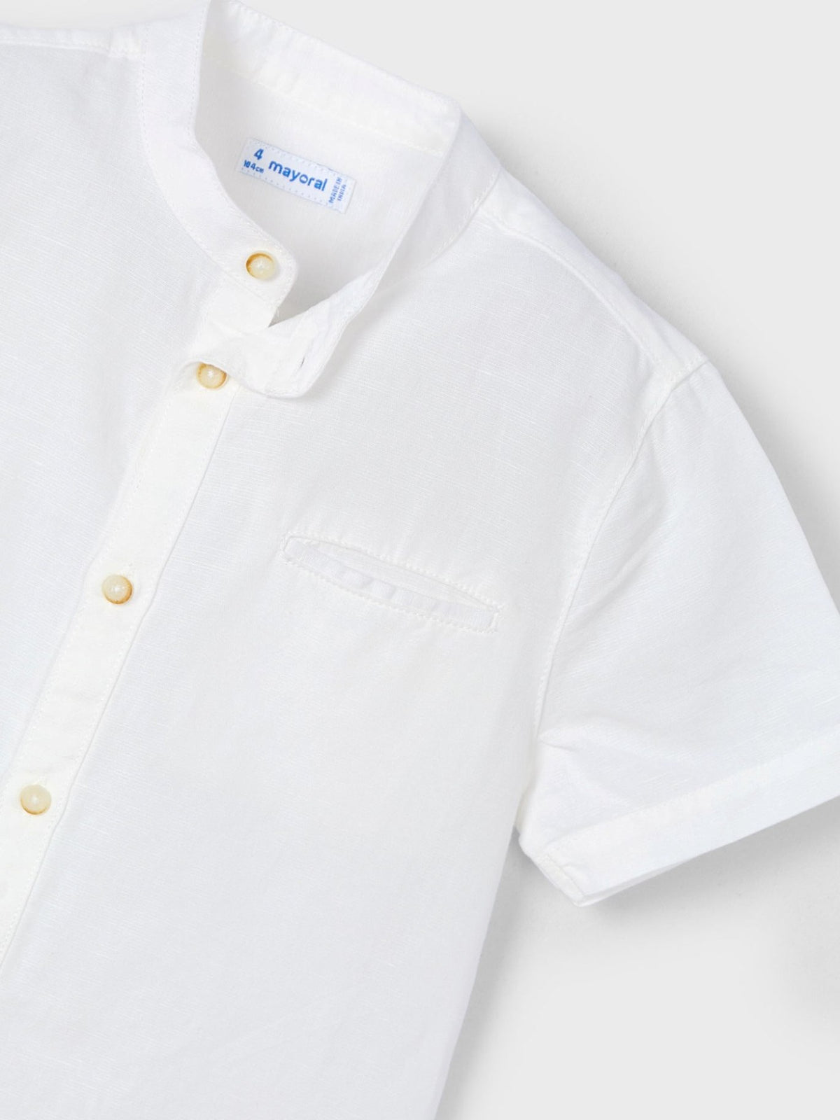 Camisa m/ curta linho Creme (Creme / Pérola)  para Menino - Mayoral