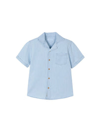 Camisa m/curta denim Riscas (Celeste)  para Menino - Mayoral