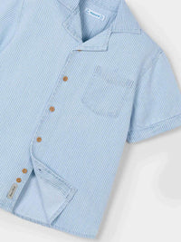 Camisa m/curta denim Riscas (Celeste)  para Menino - Mayoral
