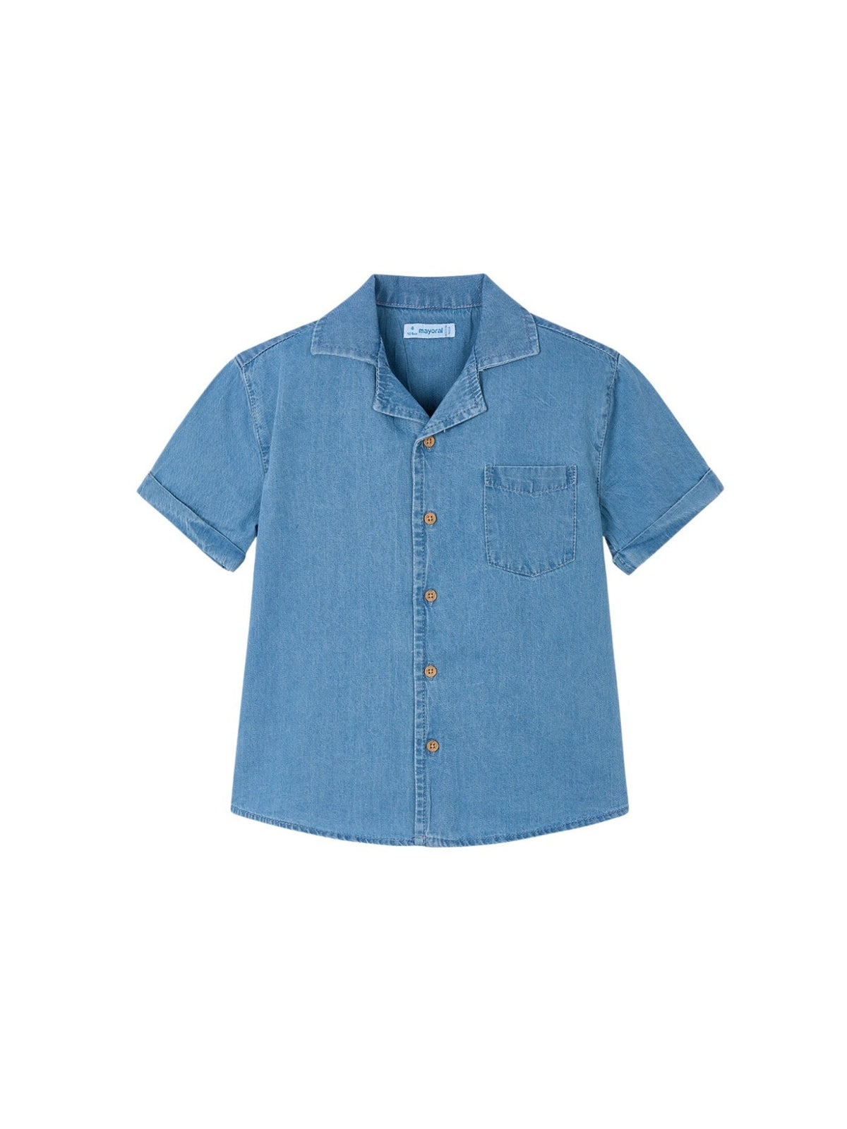 Camisa m/curta denim Base (Ganga c/ Lavagem)  para Menino - Mayoral