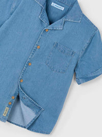 Camisa m/curta denim Base (Ganga c/ Lavagem)  para Menino - Mayoral