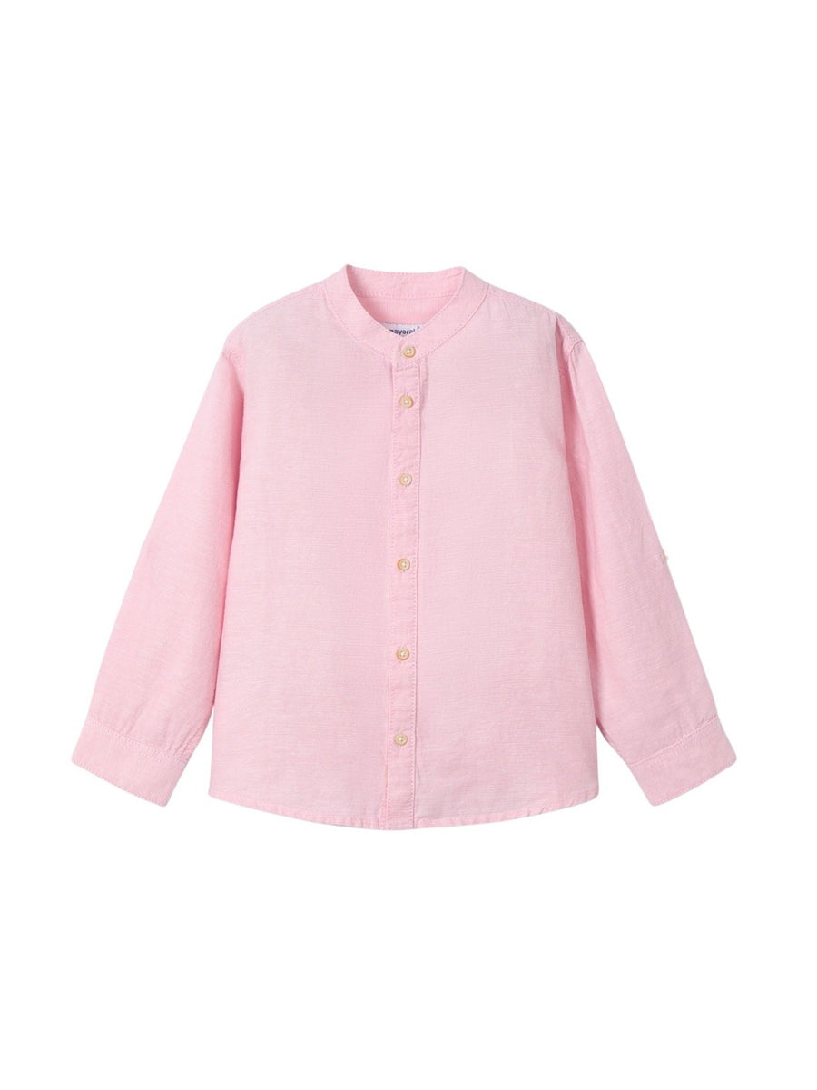 Camisa m/comp. gola padre lin Guayaba (Rosa Velho)  para Menino - Mayoral