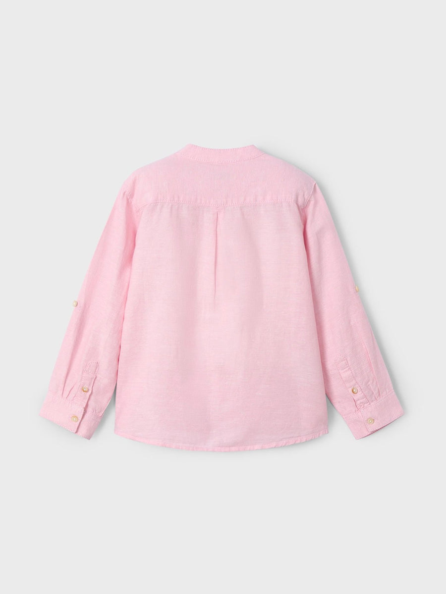 Camisa m/comp. gola padre lin Guayaba (Rosa Velho)  para Menino - Mayoral