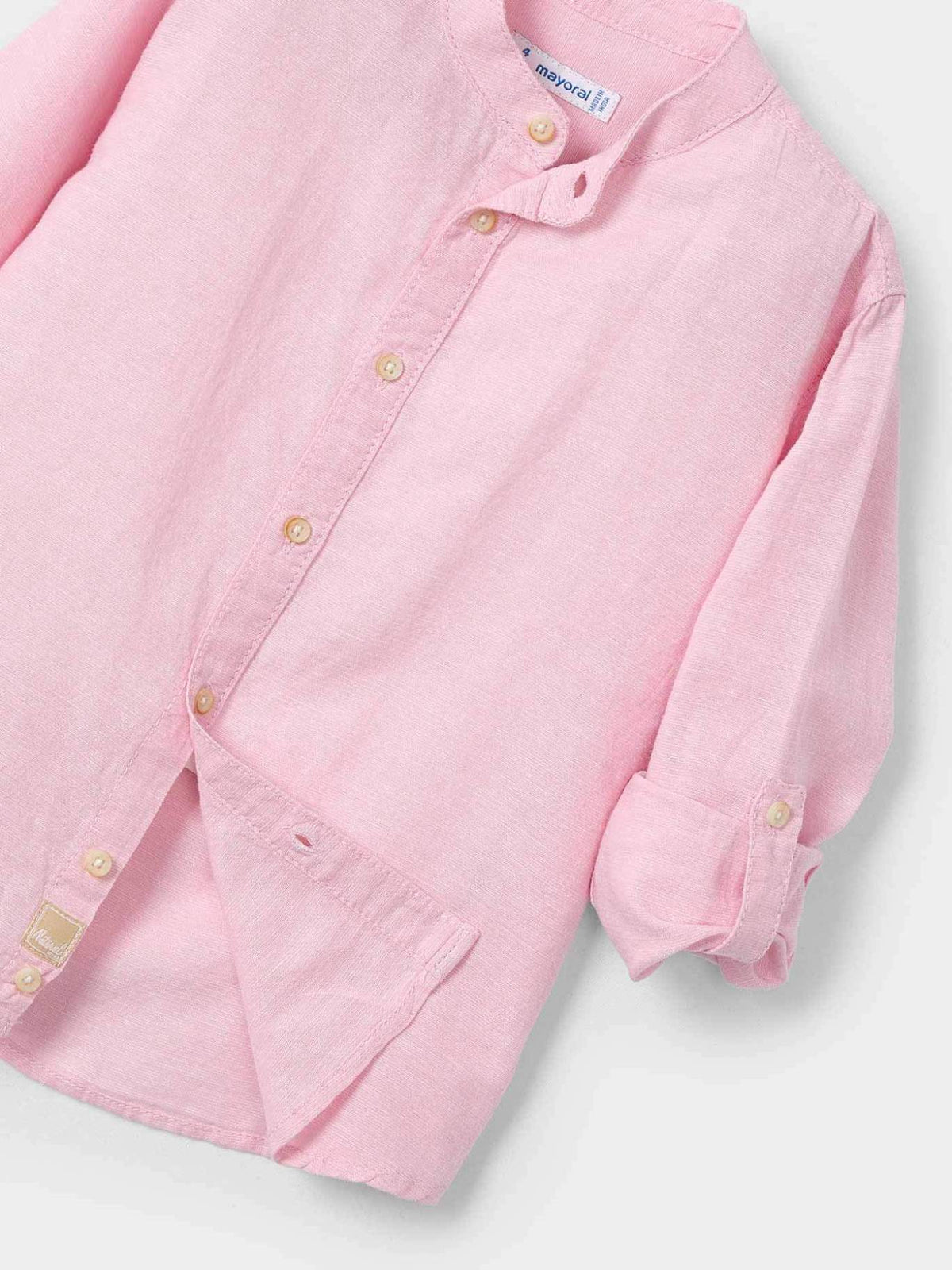 Camisa m/comp. gola padre lin Guayaba (Rosa Velho)  para Menino - Mayoral