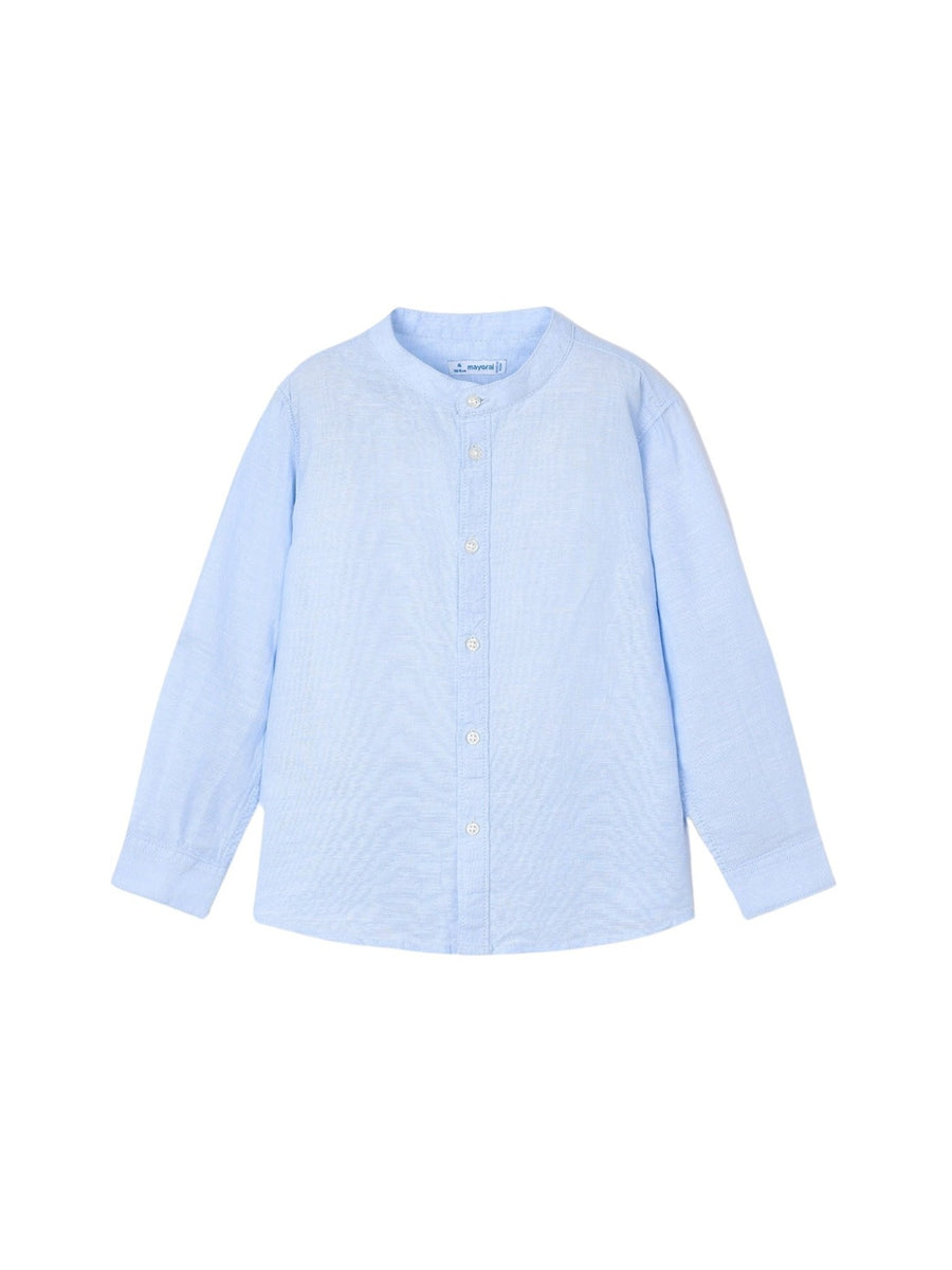 Camisa m/comp. gola padre lin Brisa (Celeste)  para Menino - Mayoral