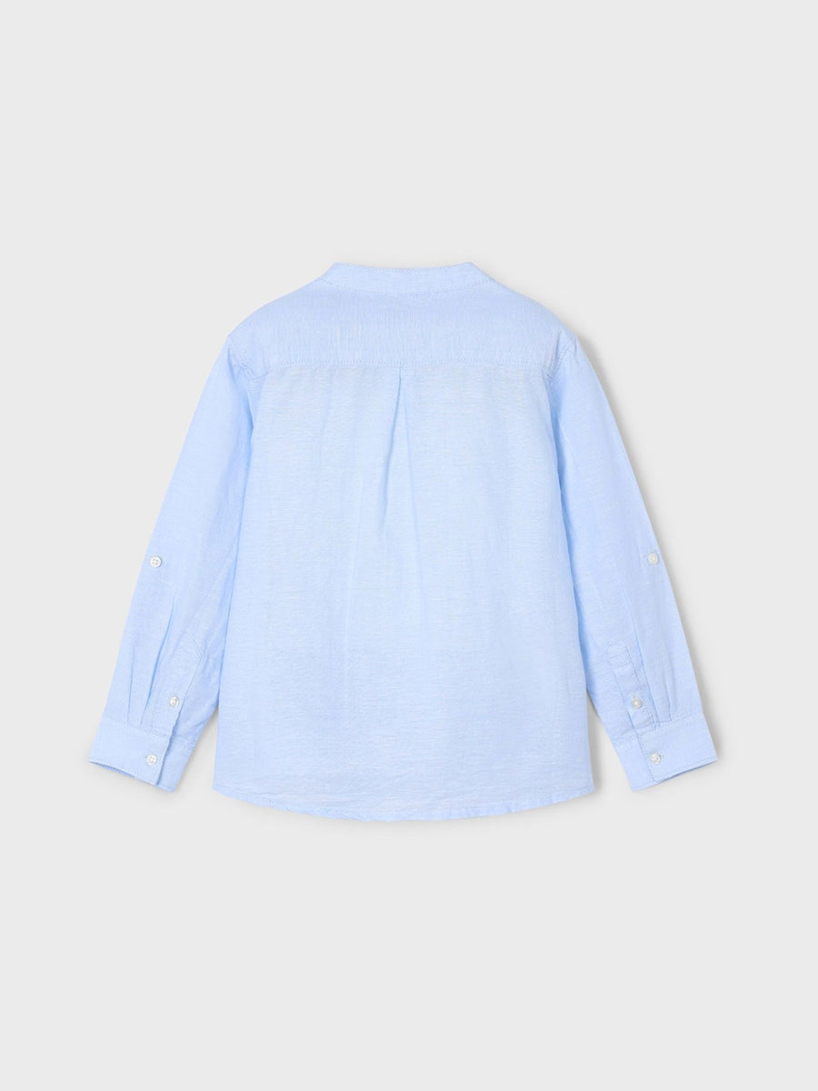 Camisa m/comp. gola padre lin Brisa (Celeste)  para Menino - Mayoral