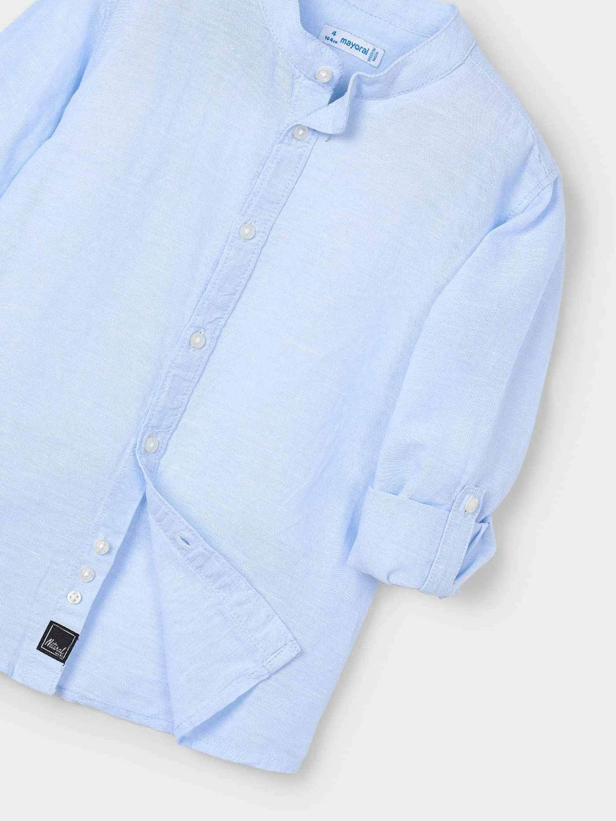 Camisa m/comp. gola padre lin Brisa (Celeste)  para Menino - Mayoral